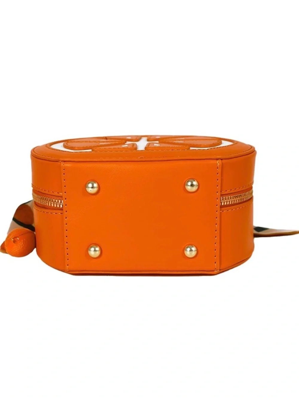 Orange Slice Round Crossbody Bag with scarf and key chain bundle of 3 - Picture 3 of 3
